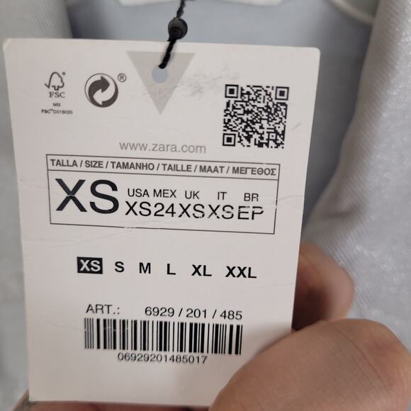 New Zara shimmer blue denim romper size XS futuristic summer glam - Picture 6 of 9